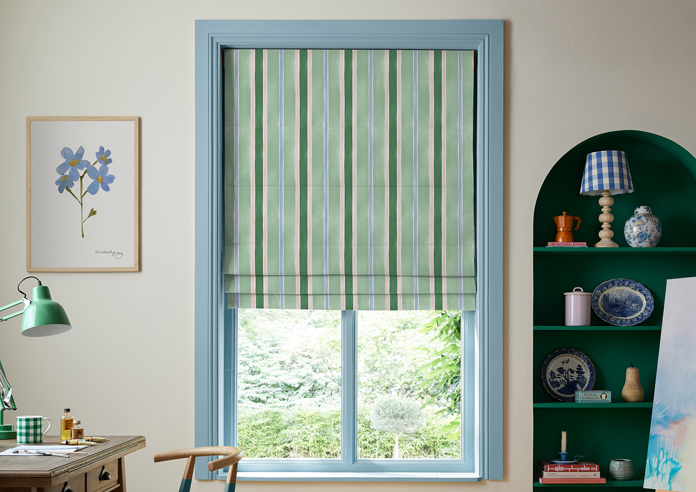 Bluebellgray Seaside Stripe, Seaglass - Twist&Fit Roman Blind - Image 3